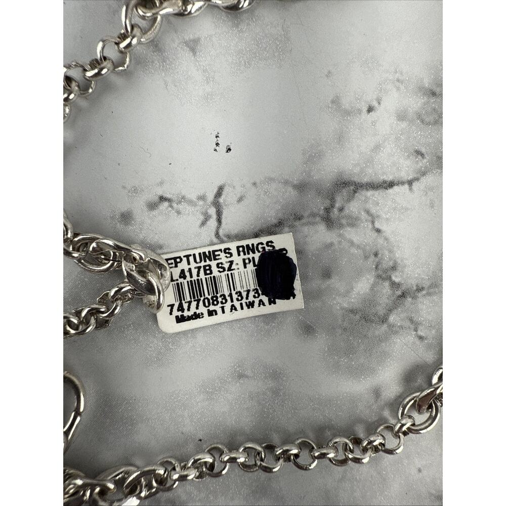 Brighton Neptune's Rings Long Fringe Tassel Necklace Silver Gold Black 36" Chain - Picture 4 of 6